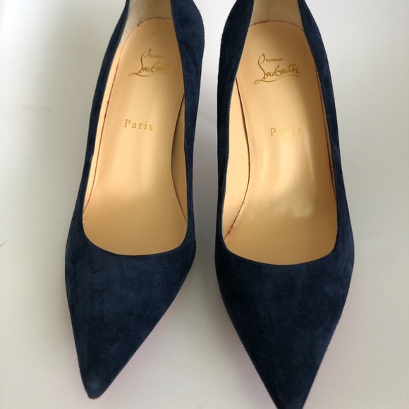 Christian Louboutin Shoes - Christian Louboutin Blue Suede Decollete 554 85 Pu